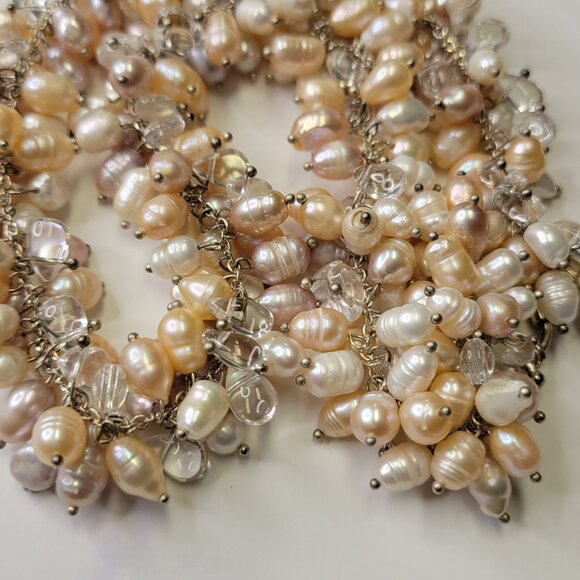 Pearl Cluster Necklace Bib Statement Pearl Necklace STATEMENT PEARL NECKLACE - Picture 5 of 11